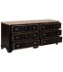 Cómoda XXL madera abeto 6 cajones negro oro neoclásica 2