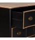 Cómoda XXL madera abeto 6 cajones negro oro neoclásica 5