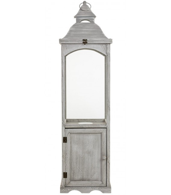 Farol muy alto madera de abeto gris claro rozado estilo clásico 1
