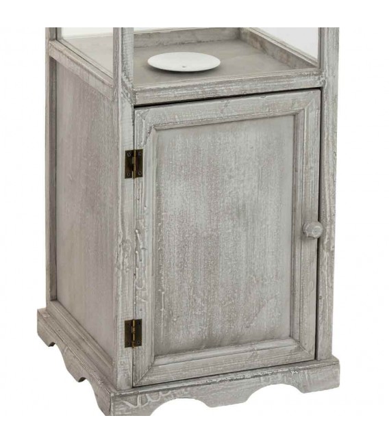 Farol muy alto madera de abeto gris claro rozado estilo clásico 5