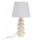 Lámpara sobremesa cerámica beige pantalla plisada blanca