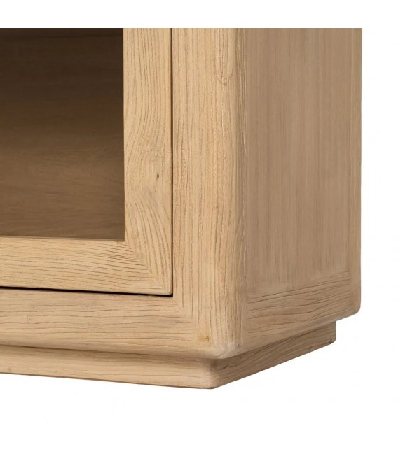 Aparador 4 puertas de cristal en olmo reciclado natural boho 2