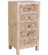 Sinfonier madera de mango tallada acabado crema vintage