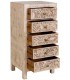 Sinfonier madera de mango tallada acabado crema vintage 2