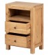 Mesita de noche madera maciza mindi natural 2 cajones estilo boho 1