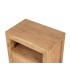 Mesita de noche madera maciza mindi natural 2 cajones estilo boho 5