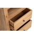 Mesita de noche madera maciza mindi natural 2 cajones estilo boho 6