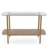 Consola entrada madera nogal mdf metal dorado cristal art deco 1