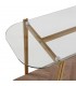 Consola entrada madera nogal mdf metal dorado cristal art deco 2
