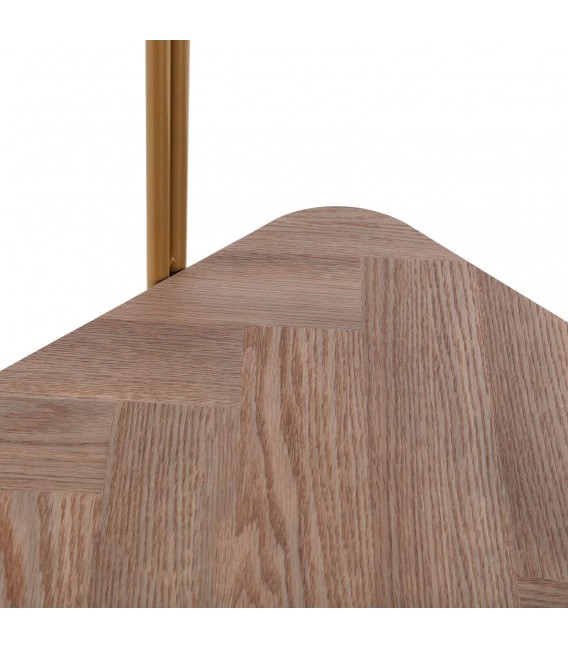 Consola entrada madera nogal mdf metal dorado cristal art deco 3