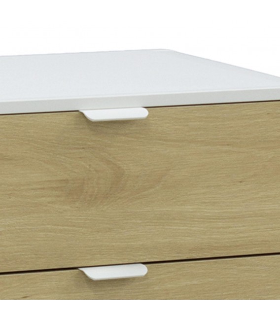 Cajonera auxiliar melamina blanca 3 cajones madera natural hogar 1