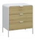 Cajonera auxiliar melamina blanca 3 cajones madera natural hogar