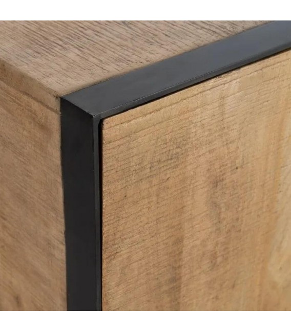 Mueble TV madera mango natural hierro estilo industrial salon 6