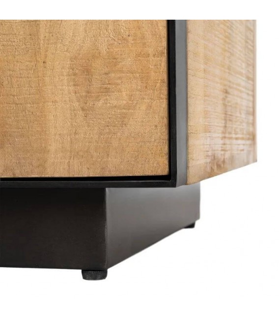 Mueble TV madera mango natural hierro estilo industrial salon 8