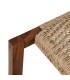 Banqueta boho madera teca asiento trenzado ratán natural nogal 1
