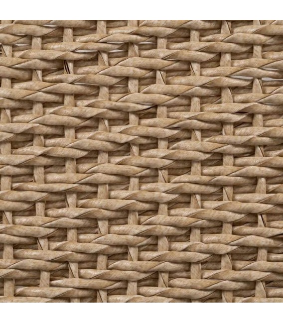 Banqueta boho madera teca asiento trenzado ratán natural nogal 2