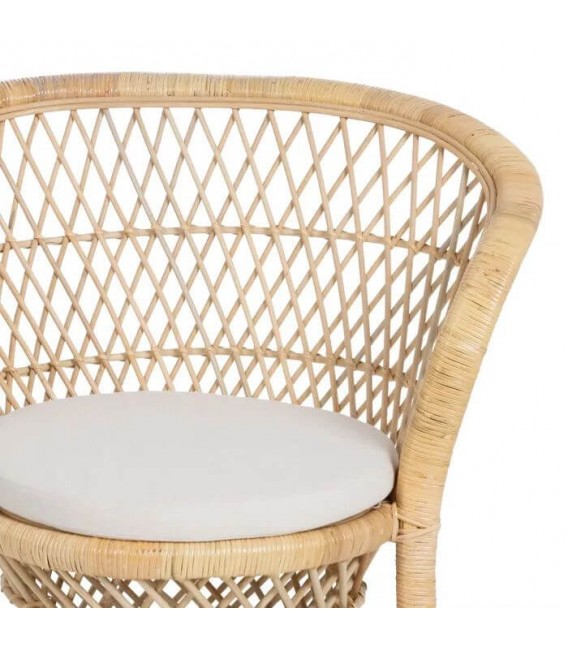 Sillon ratan natural beige trenzado artesanal estilo contemporaneo 4