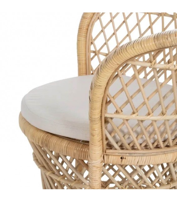 Sillon ratan natural beige trenzado artesanal estilo contemporaneo 6