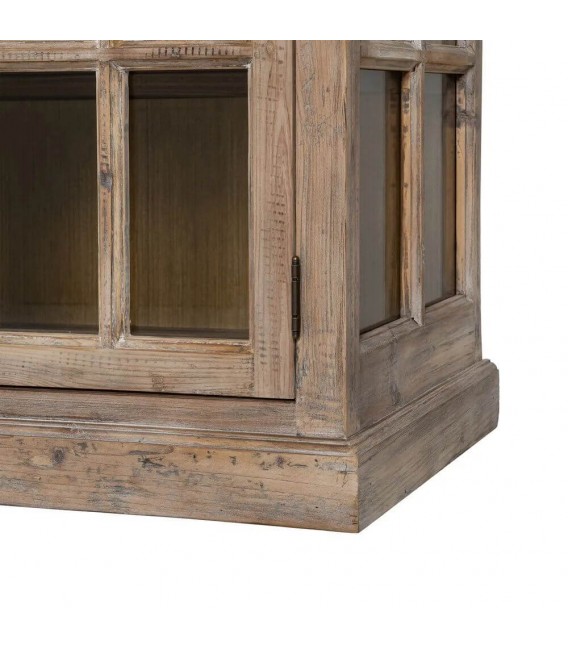 Aparador boho madera pino reciclado natural cristal salon grande 8