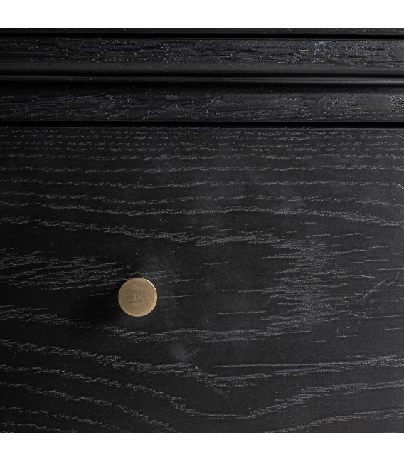 COMODA XL 140 X 57 X 82 BILVEN MADERA TEÑIDA NEGRO METAL DORADO
