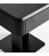 Mesita noche moderna madera olmo y metal negra 1 cajón minimalista3