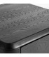 Mesita noche moderna madera olmo y metal negra 1 cajón minimalista4