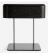 Mesita noche moderna madera olmo y metal negra 1 cajón minimalista2