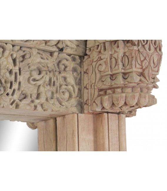 Espejo vestidor XL madera teca tallada a mano natural estilo etnico 2