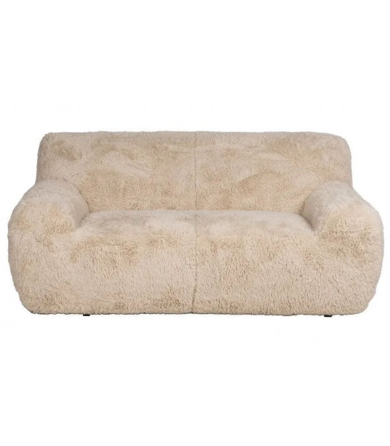 Sofa 2 plazas boho tela pelo largo beige salon comodo moderno 2