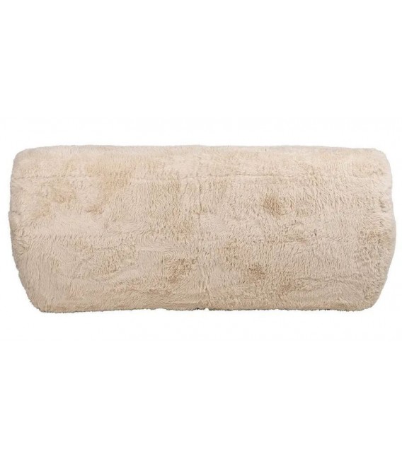 Sofa 2 plazas boho tela pelo largo beige salon comodo moderno 3