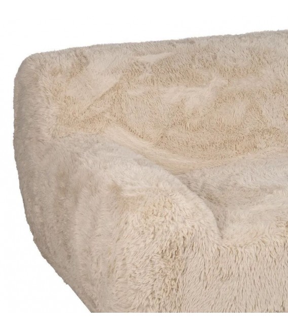 Sofa 2 plazas boho tela pelo largo beige salon comodo moderno 4