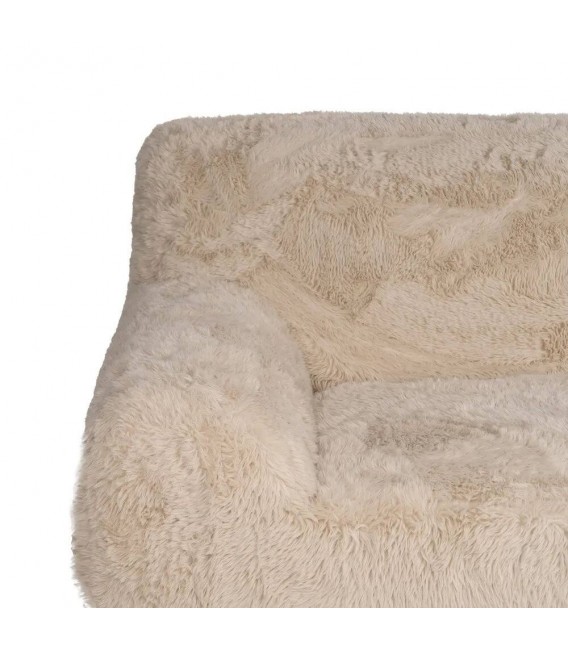 Sofa 2 plazas boho tela pelo largo beige salon comodo moderno 1