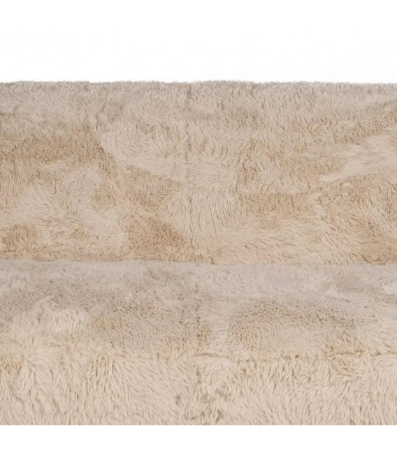 Sofa 2 plazas boho tela pelo largo beige salon comodo moderno 5