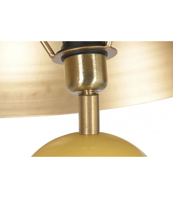 Lampara pie metal verde crema oro viejo estilo chic salon 4