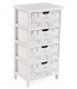 Cajonera auxiliar baño madera blanca 4 cajones decorados moderna