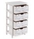 Cajonera auxiliar baño madera blanca 4 cajones decorados moderna 1