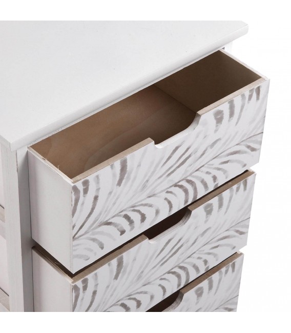Cajonera auxiliar baño madera blanca 4 cajones decorados moderna 2
