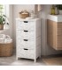 Cajonera auxiliar baño madera blanca 4 cajones decorados moderna Mdmhogar