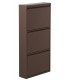 Mueble zapatero triple en metal marrón rugoso moderno