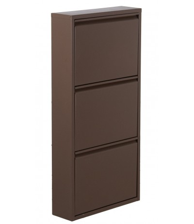 Mueble zapatero triple en metal marrón rugoso moderno