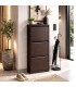 Mueble zapatero triple en metal marrón rugoso moderno Mdmhogar