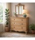 Cómoda pequeña madera mindi natural 3 cajones estilo boho Mdmhogar