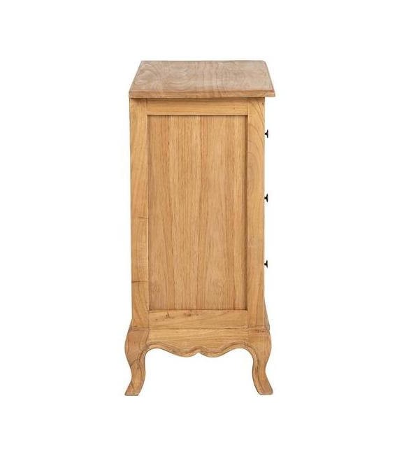 Cómoda pequeña madera mindi natural 3 cajones estilo boho 3
