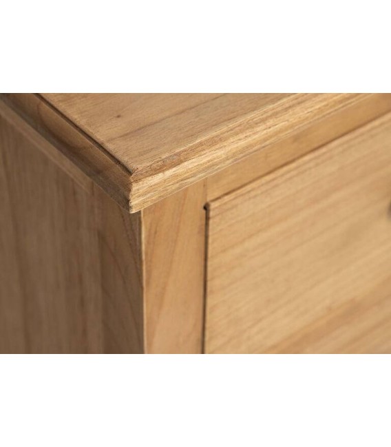 Cómoda pequeña madera mindi natural 3 cajones estilo boho 5
