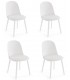Set 4 sillas comedor polipropileno y polipiel blancas estilo moderno Mdmhogar