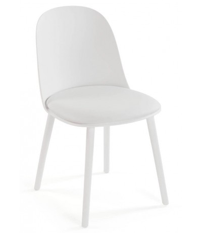 Set 4 sillas comedor polipropileno y polipiel blancas estilo moderno