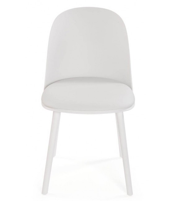Set 4 sillas comedor polipropileno y polipiel blancas estilo moderno 1