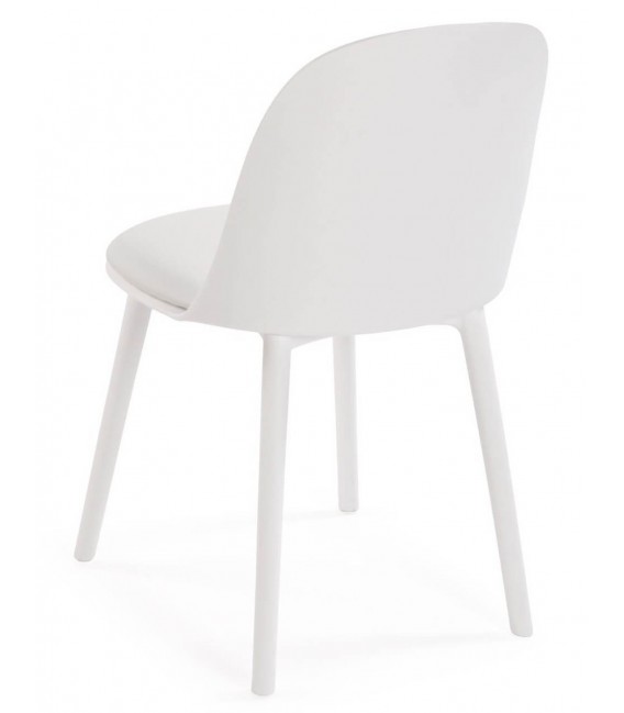 Set 4 sillas comedor polipropileno y polipiel blancas estilo moderno 2