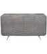 Aparador pequeño madera de mango tallada gris y dorado estilo art deco 1