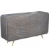 Aparador pequeño madera de mango tallada gris y dorado estilo art deco
